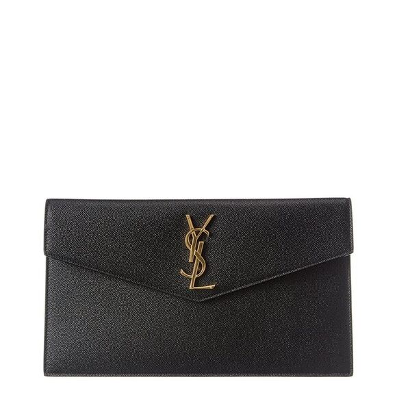 Saint Laurent Uptown Leather Pouch, Black - Picture 1 of 3